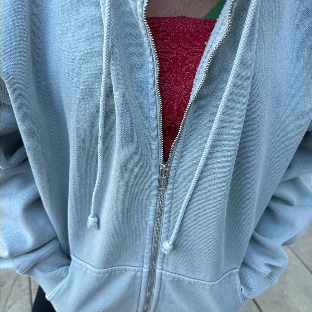 Brandy Melville Sky Blue Zip-Up Hoodie